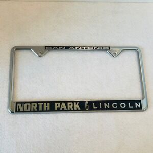 Lincoln North Park San Antonio License Plate Frame Chrome Dealership Metal